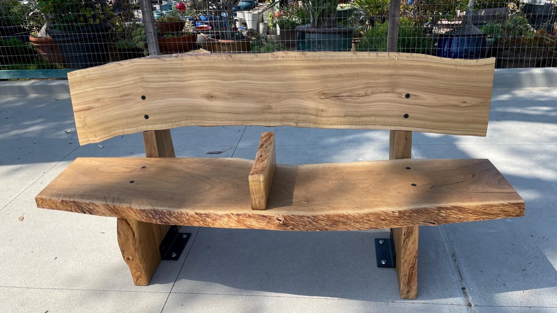 Wooden bench on highway 101
