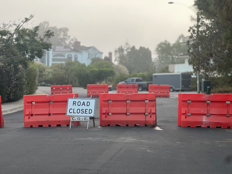 image of barricade and road closed signage at Crest - wales junction 
