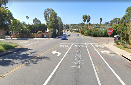 Photo of current stop control at Leucadia Blvd. and Hygeia