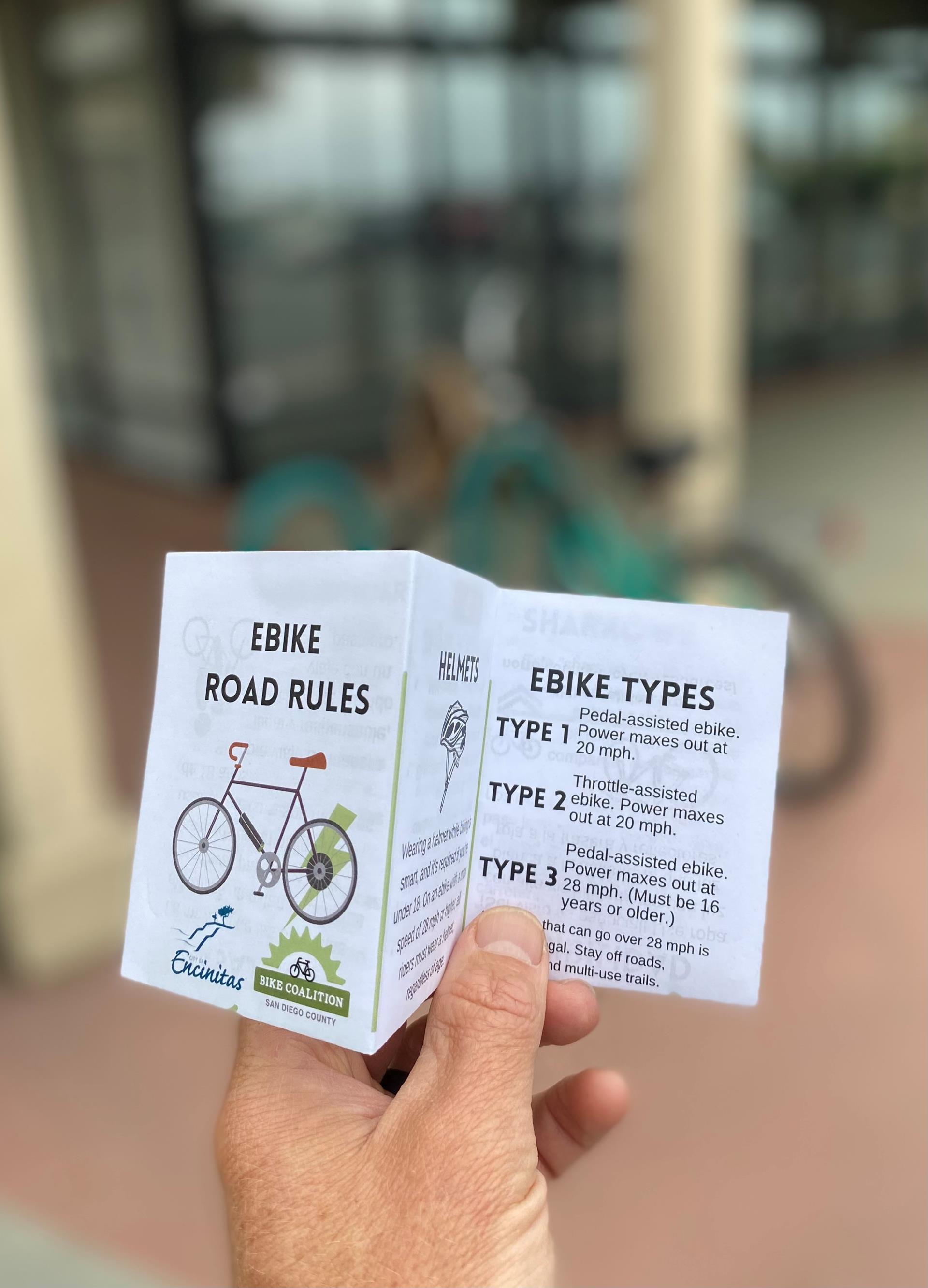 E-bike Road Rules folding brochure